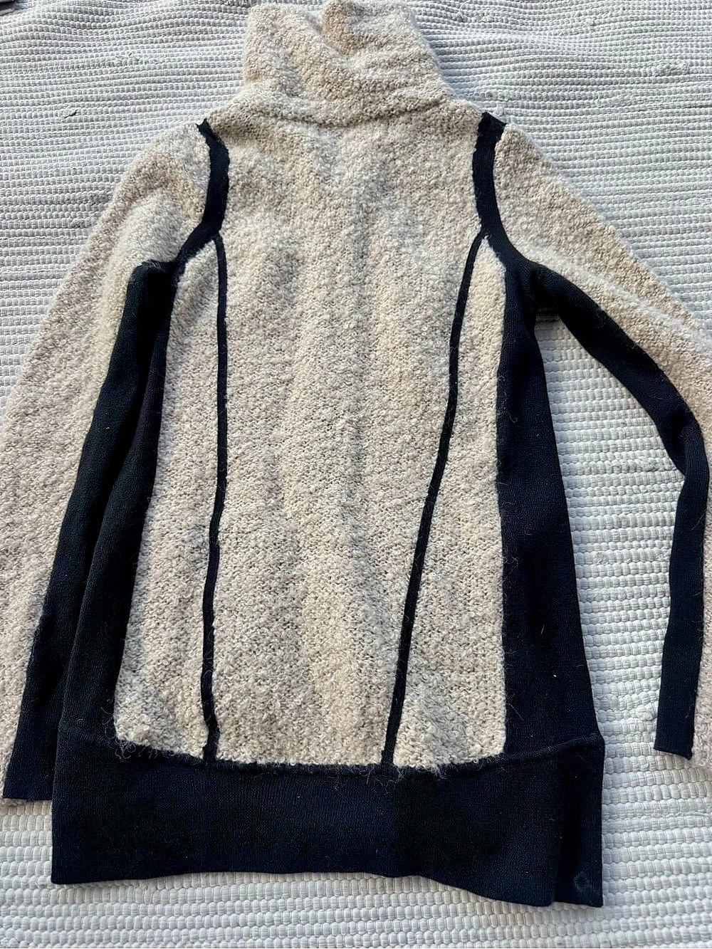 Anthropologie Sparrow Bouclé Wool Mohair Colorblock Sweater Jacket XS - Picture 3 of 12